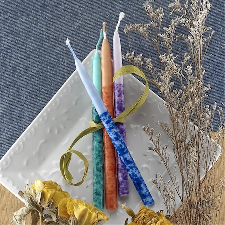 Rite Lite Hand Crafted Premium Chanukah Candles, Multicolor, 12PK C-32-MN2